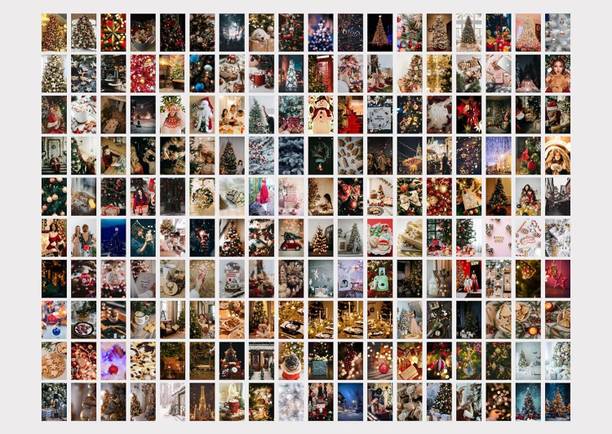Christmas Poster Pictures Wall Decor Aesthetic 4''x6'' Wall Collage Kit Room Decorations Preppy Bedroom Aesthetic (4 x 6, Poster 13, 180 Pcs) Fine Art Print