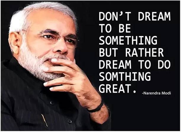 black poster of mr. narendra modi ji Fine Art Print