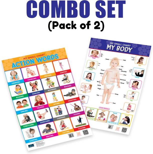 My small chart Action words & my body ( Set Of 2 ) Fine Art Print