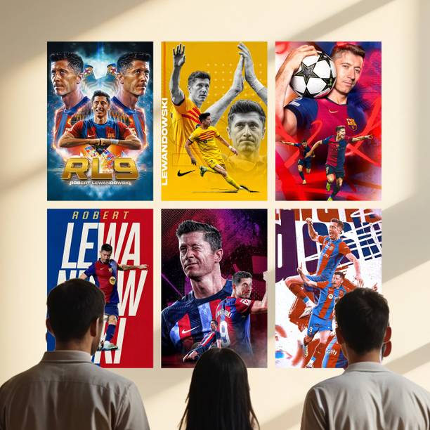 Robert Lewandowski Posters Set of 6 | 12x18 Inch Premium Wall Art | Football Legend Poster Pack for Room, Bedroom, Living Room, Office & Gifting Fine Art Print