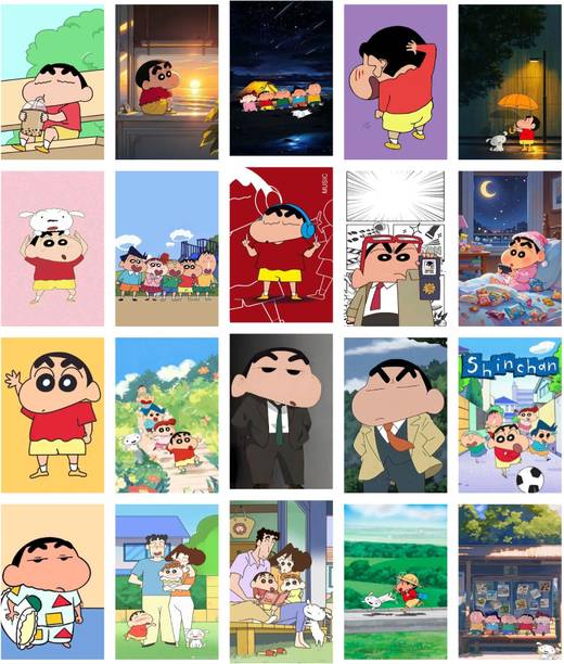 Pack of 20 Sin Chan Aesthetic Wall Collage Kit Wall Decor -SMALL A6 Paper Print
