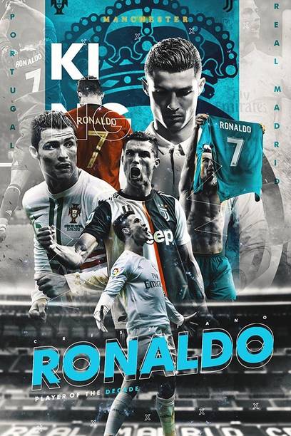 Self Adhesive UV Coated High Resolution Vinyl Print Art Poster of Cristiano Ronaldo – PSF32 Fine Art Print