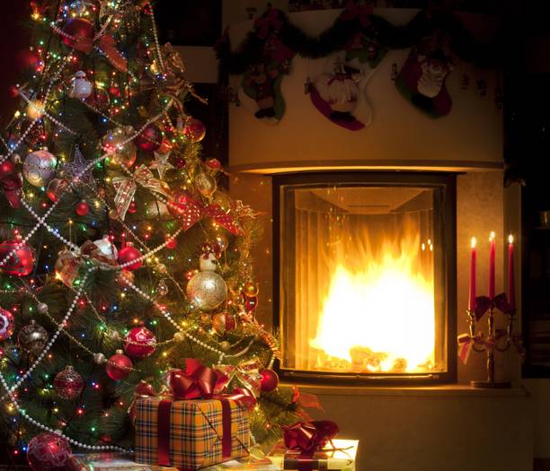 christmas tree with lighting Sticker Poster|Christmas poster|Christmas decoration Paper Print