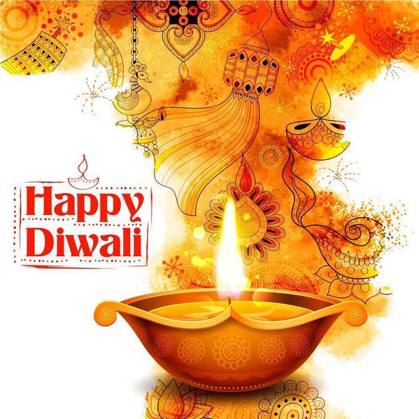 happy diwali a |festival poster|diwali poster|poster for diwali|diya poster|dia poster|rangoli poster|poster for home,gym,office||sticker paper poster Paper Print
