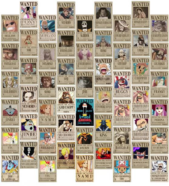 One Piece Anime Poster Collage Kit – 54 Pcs (4x6 Inch) | Wall Decor for Anime Fans & Otaku Room Photographic Paper