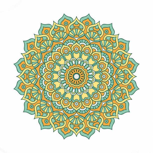 Rangoli Floor Self Adhesive Decorative Sticker || (45.72 cm X 45.72 cm) cut5604 Fine Art Print