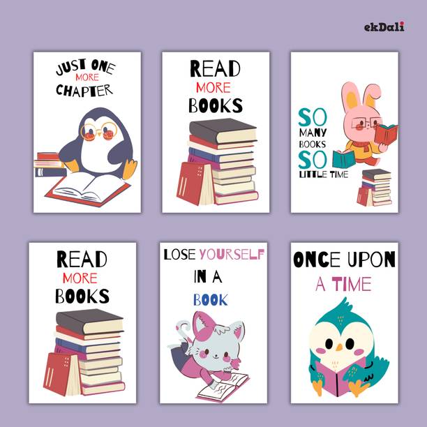 Set of 6 A5 Animal Posters for Kids’ Book Nooks Paper Print