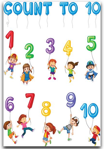 number chart| number poster| number chart for kids | number chart | (18*12 inch| packed in corrugated tube) Paper Print