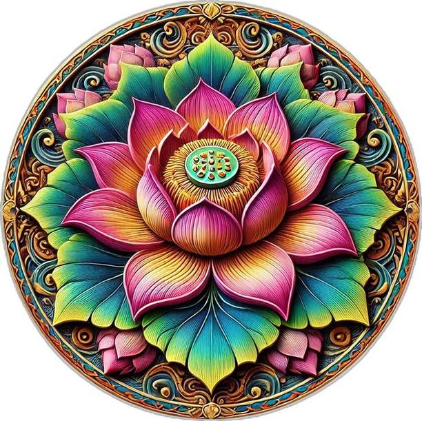 Colorful Mandala Rangoli Design – Traditional Festival Wall Poster Vinyl