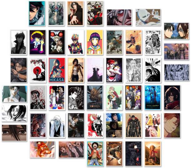 50 Pcs Wall Collage Kit, Anime Aesthetic Photo Collage, Manga Collage Kit for Boys and Girls b8 Paper Print