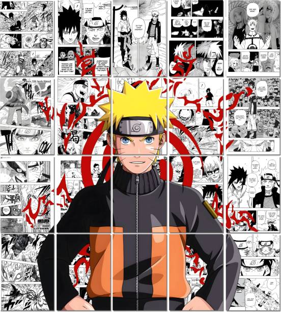 Naruto Uzumaki Manga Collage Poster Set - Set of 20, 210 mm x 297 mm, Premium-Quality Posters, 300 GSM Paper, Naruto Posters, Naruto Uzumaki Poster (Naruto Manga 2) Paper Print