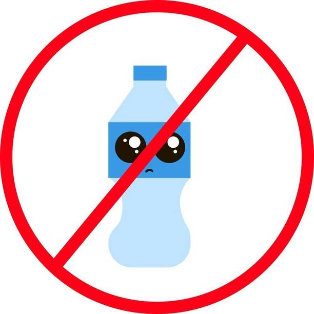 say no to bottle |save environment|NO plastic|save earth|multicolor Paper Print
