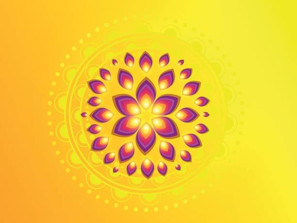 flowers rangoli new M Paper Print