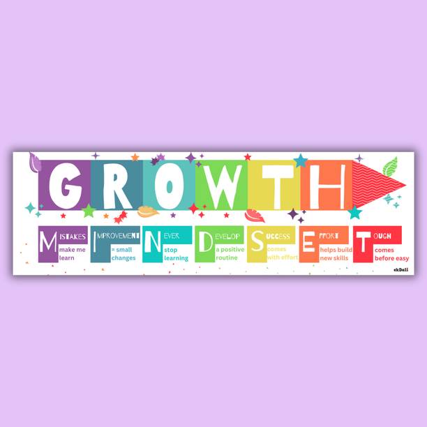 Keep Going: Kids’ Guide to a Growth Mindset - large Banner - 13 x 36 inches, rolled banner suitable for kids room, nursery, classroom Paper Print