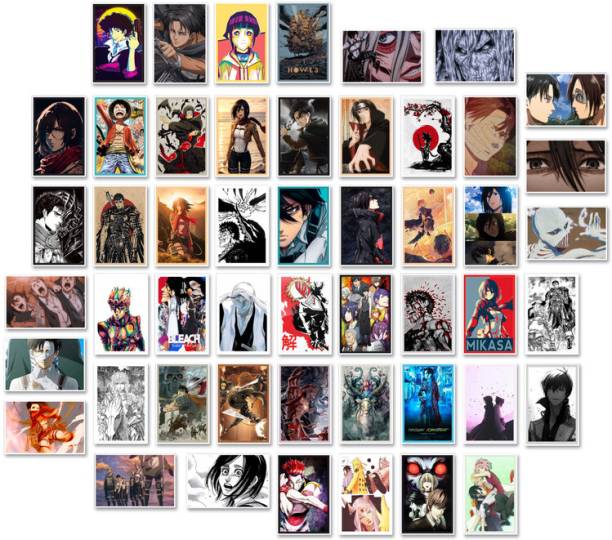 50 Pcs Wall Collage Kit, Anime Aesthetic Photo Collage, Manga Collage Kit for Boys and Girls b2 Paper Print