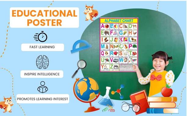 English Alphabet Chart For Kids | 70x100 cm| Laminated chart | Waterproof and Non tearable Wall Chart – 1 January 2021 Fine Art Print
