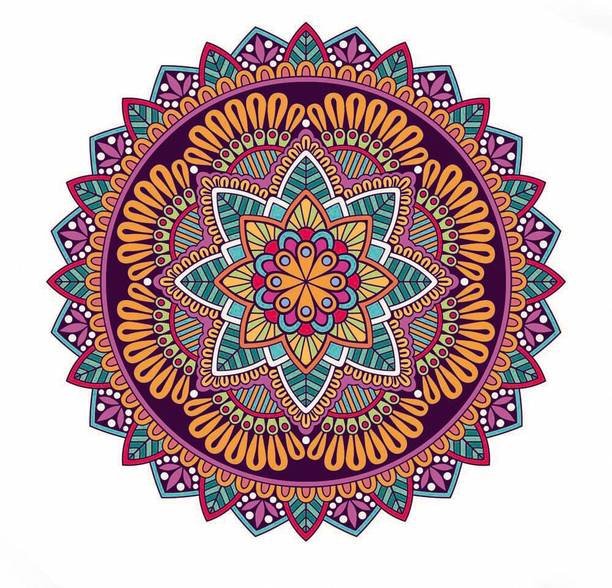 Rangoli Floor Self Adhesive Decorative Sticker || (45.72 cm X 45.72 cm) cut5601 Fine Art Print