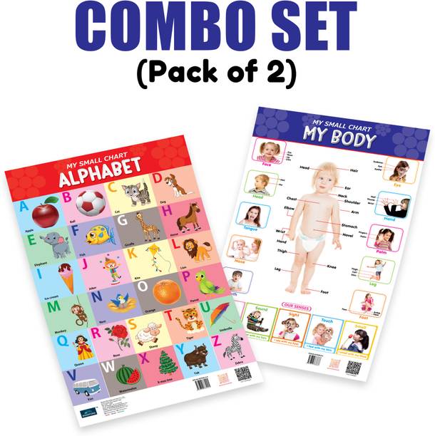 My small chart Alphabet & my body( Set Of 2 ) Fine Art Print