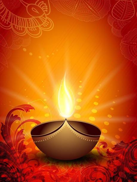 oil lamp beautiful floral |festival poster|diwali poster|poster for diwali|diya poster|dia poster|rangoli poster|poster for home,gym,office|12x18 inch|sticker paper poster Paper Print