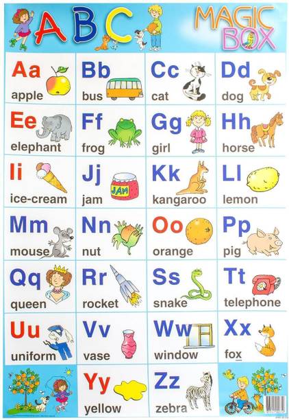 Alphabets Chart Poster - 300 GSM 12x18 Unframed Multicolor PROD - 1137-1 Paper Print