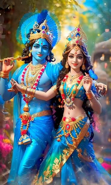 Radha Krishna Premium Wall Poster - Sri Radha Madhava Devotional Photo for Pooja Room | ISKCON Style Radha Krishna HD Religious God Poster - Spiritual Radha Raman Portrait Wall Art Print for Home Temple | Shree Radha Krishna Premium Devotional Poster - Beautiful Yugal Sarkar Photo for Wall Decoration & Gifting without Frame Photographic Paper