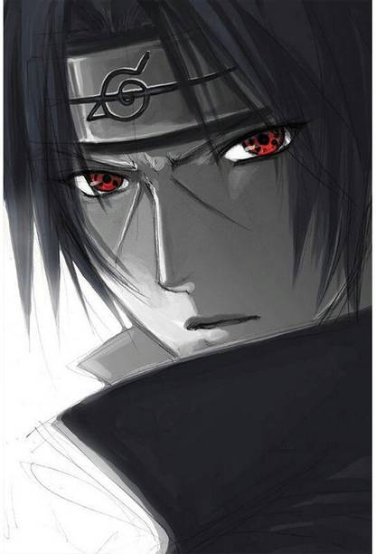 Itachi pencil sketch wall poster REDCLOUD Paper Print