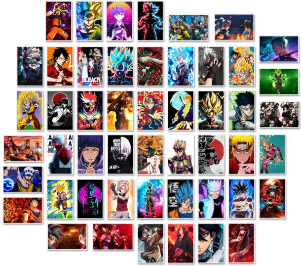 Anime Manga Posters Collage Kit for Wall Decor set of 50 Pieces.d17 Paper Print
