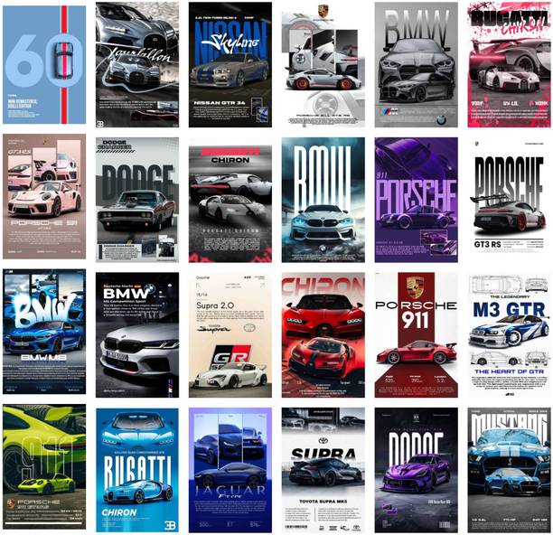 Pack of 24 Jaguar Super Car Aesthetic Wall Collage Kit Wall Decor -SMALL A6 Paper Print