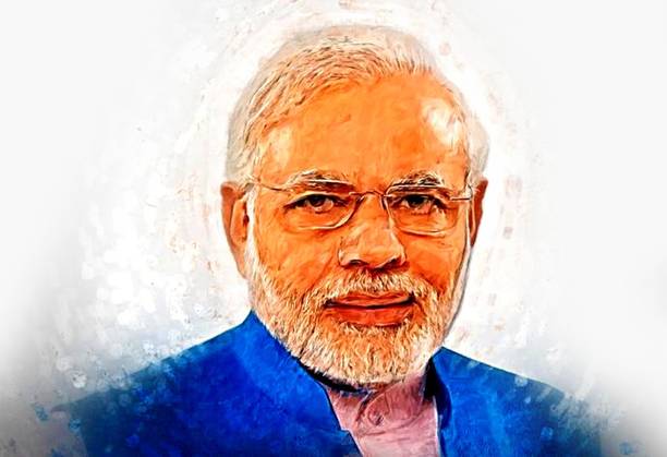 Poster Narendra Modi Photo Digital Art sl-14774 (LARGE Poster, 36x24 Inches, Banner Media, Multicolor) Fine Art Print