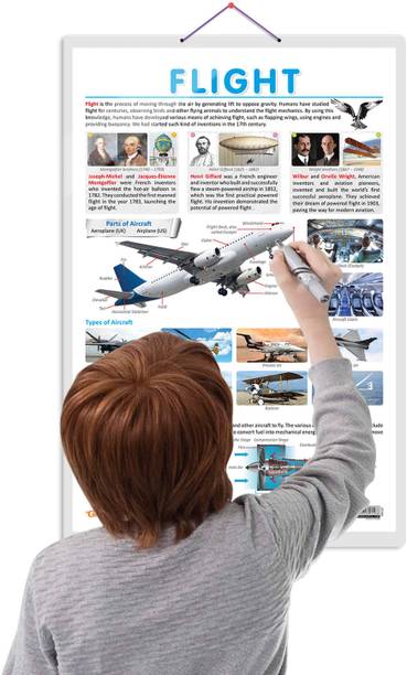 FLIGHT CHART :- Aviation Routes Exploration Wall Chart Guide for Kids, Educational Airplane Learning Poster, Preschool and Kindergarten Study Chart, Fun Aviation Learning Decor Paper Print