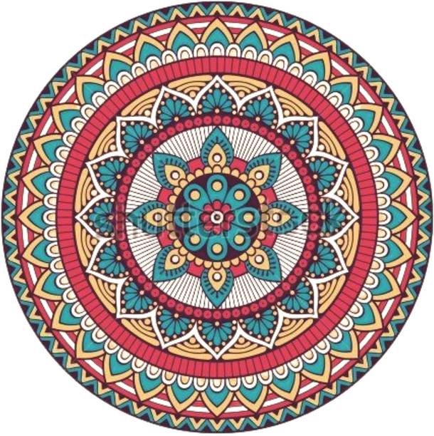 Rc Decor Sky Blue Mandla Rangoli Floor Decor Sticker For Pooja Room Living Room Size - 45CmX45Cm Vinyl