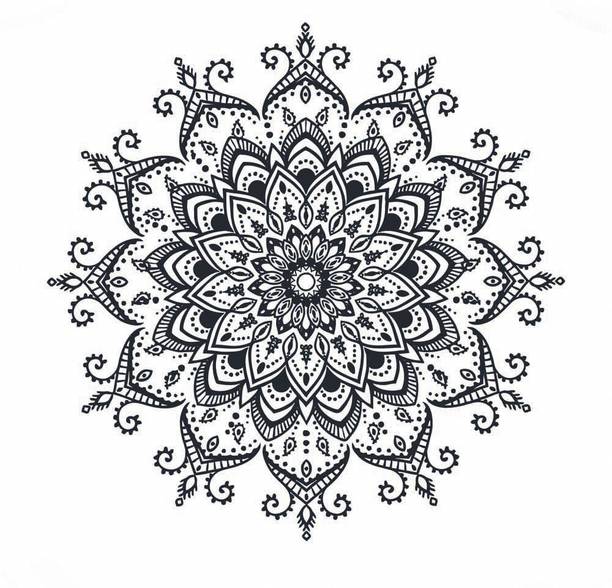Rangoli Floor Self Adhesive Decorative Sticker || (45.72 cm X 45.72 cm) cut5598 Fine Art Print