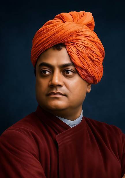 Swami Vivekananda Inspirational Poster | Premium HD Matte Print Wall Art | 12x18 Inch Spiritual Motivational Photo | Home, Office & Study Room Decor | Unframed Paper Print