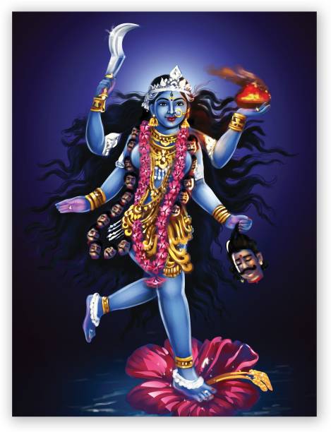 Beautiful Maa Kali Poster Hindu God Photo Poster Room Decoration Size 24 X 18 In Fine Art Print