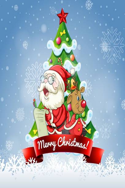 Merry Christmas Santa Vinyl Poster | Christmas Vinyl Poster | Decoration Poster | Vinyl