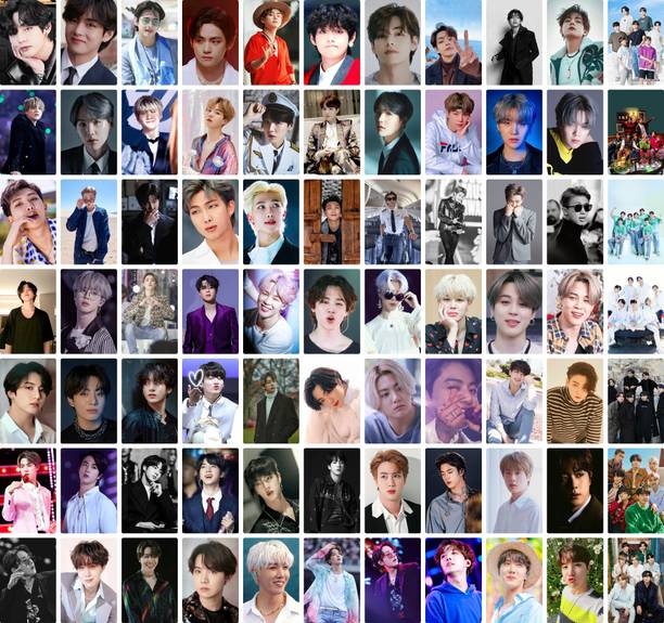 Pack of 77 BTS Band Members Photos collections| for BTS Fans | HD+ Quality Photographic Paper