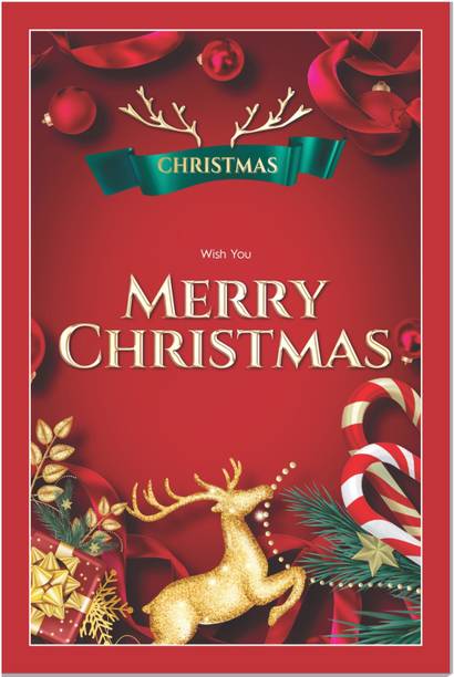 Christmas Wall Poster, Merry Christmas Poster for Wall Décor-edt Paper Print