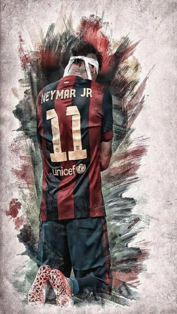Footballer player NEYMAR JR Room Printing poster 12×18 Photographic Paper