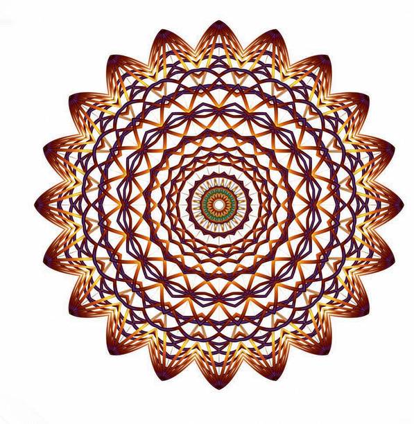 Rangoli Floor Self Adhesive Decorative Sticker || (45.72 cm X 45.72 cm) cut5591 Fine Art Print