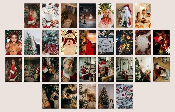 Christmas Poster Pictures Wall Decor Aesthetic 4''x6'' Wall Collage Kit Room Decorations Preppy Bedroom Aesthetic (4 x 6, Poster 02, 30 Pcs) Fine Art Print