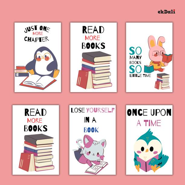 A5 Animal Prints for Kids Who Love Books – Set of 6 Paper Print
