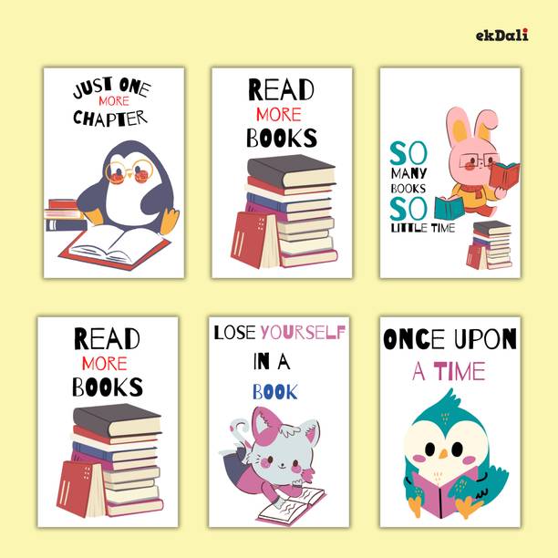 A5 Animal Print Posters for Kids Who Love Books – Set of 6 Paper Print