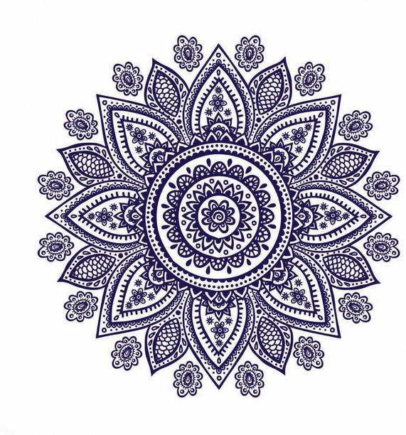 Rangoli Floor Self Adhesive Decorative Sticker || (45.72 cm X 45.72 cm) cut5597 Fine Art Print