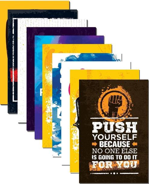 Inspirational Motivational Wall Posters and Quotes for Office, Home & Gym (PACK OF 10 - A4 Size) 300 GSM Hard Laminated Photographic Paper
