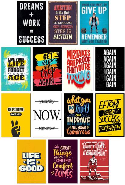 Pack of 14 Motivational Aesthetic Wall Collage Kit Wall Decor -SMALL A6 Paper Print