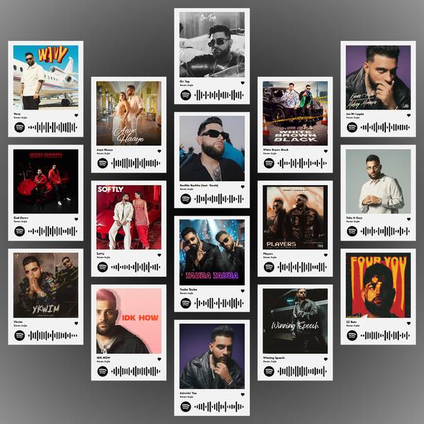 Karan Aujla Photocards | Mini Posters Kit (Set of 16) | Karan Aujla’s On Top, Admirin’ You, Softly Songs Photocard Size (8 x 6 cm) Posters for Phone Accessories, Bedroom, Office, Living room (Karan Aujla) Photographic Paper