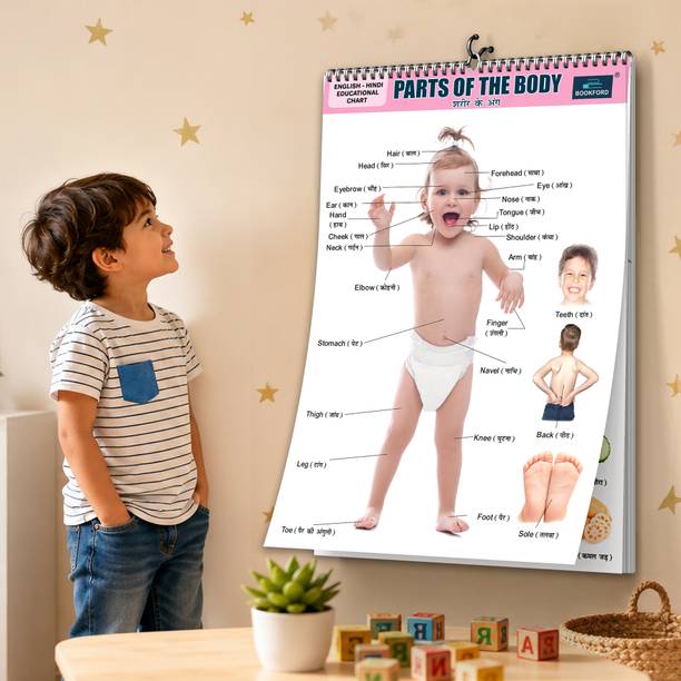 20-in-1 Parts of the Body Learning Chart for Kids – Preschool and Kindergarten Educational Poster with Big Fonts and Realistic Pictures – Children’s Spiral Wall Chart Paper Print