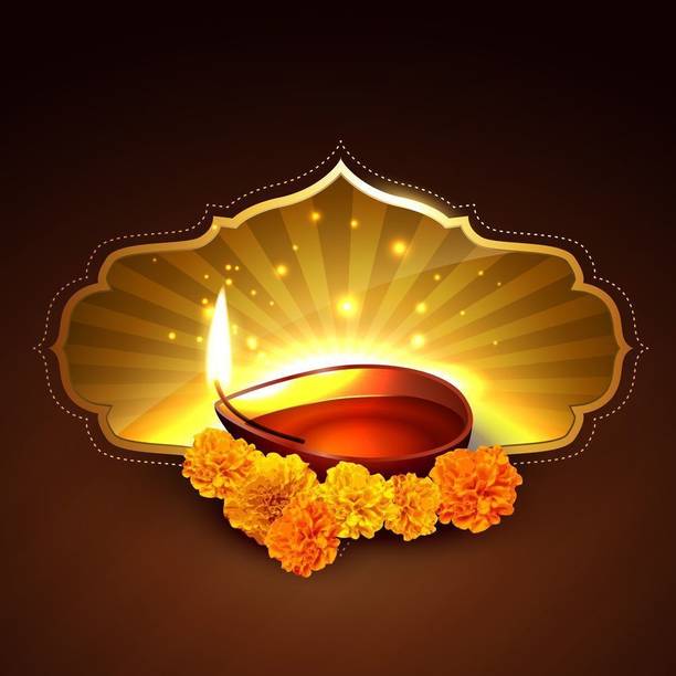 diya withlowers |festival poster|diwali poster|posteror diwali|diya poster|dia poster|rangoli poster|posteror home,gym,office|12x18 inch|sticker paper poster Paper Print