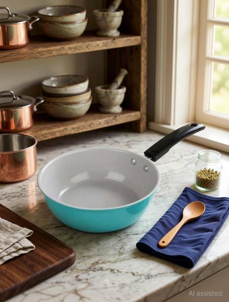 Dozy Non-Stick 20cm Deep Fry Pan - PFOA Free Turquoise Cookware Sauce Pan 20 cm diameter 1.5 L capacity
