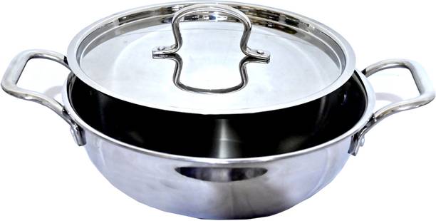 KARMBHUMI Rajhans Craft Kadhai 22 cm diameter with Lid 2 L capacity